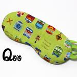 【ふわもこ子供用アイマスク】☆キッズ☆ダブルガーゼ電車グリーン