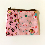 SALE！新作USA  レトロ女の子と鳥 ミニポーチ