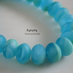 sea glass * milky blue ボタン チェコビーズ 10個