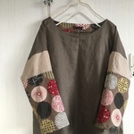くったりリネン,綿麻のドロップショルダープルオーバー