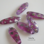 pink purple △ ダガー チェコビーズ 5個