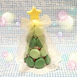 クリスマスツリーみたいなマカロンタワー グリーン  12cm 