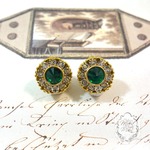 [SALE] [Vintage Swarovski] EMERALD × CRYSTAL Earrings