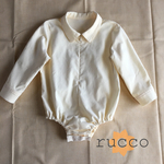 ミルク色 のシャツロンパース(フレンチコーデュロイ)