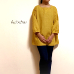 上質リネン ナチュラルプルオーバー（mustard）