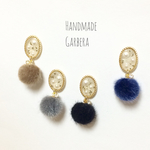 ファーボール&オーバル♡ピアス/イヤリング