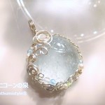 ナチュラルブルートパーズペンダント（ワイヤーアートジュエリー☆ワイヤーアクセサリー天然石ネックレス）
