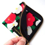 心華やか椿モダンL型財布
