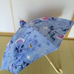 浴衣で日傘