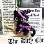 【送料無料】魔女黒猫のハロウィン★あみぐるみボールチェーン