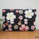御朱印帳ケース　～花・黒～