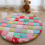 【yun...様オーダー品】直径：９２ｃｍ　サークル型パッチワークマット　kukka208