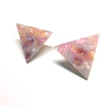 べっ甲△イヤリング(ピンク)