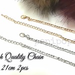【再販】高品質 完成品チェーン ２１センチ アンクレット ブレスレット バッグチェーン ２本セット