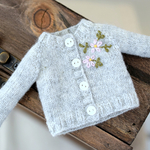 刺繍入りカーディガン（薄グレー）＊リカちゃん 22cmドール