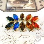 [5色] ヴィンテージストーンピアス/イヤリング [15×7mm]