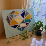 【原画】アートパネル ハート geometric collection A