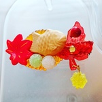 ヘアクリップ(大)秋の味覚　和菓子9b