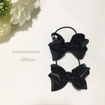 リボン ヘアゴムmini ブラック