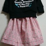 値下げしました!!880円→750円☆送料込み☆かわいい 花柄 ピンク の 子供 キッズ ギャザー スカート(サイズ100)＆うさみみヘアゴム の セット
