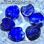 【夜空の景色!!濃厚色✧】アフガニスタンラピスラズリ・AAAランク✧【フラットハートカット】縦横約1０～１１mm【３個】セット【アフガニスタン産✧】
