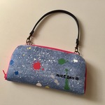 ペンキ、デニム風：持ち手つき長財布♪
