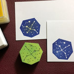白鳥座の夜空消しゴムはんこ（持ち手つき）【空シリーズ5】