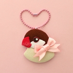 Sweet Heart バッグチャーム - シナモン文鳥（明るい茶色） -