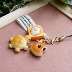 （再）ミニパン(かめパン)のストラップ(樹脂粘土)