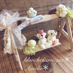 お取り置き💖りんご持った❤︎しろくまちゃんのブランコ❤︎ミニチュア雑貨
