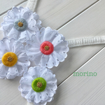 刺繍フラワーのベビー ヘアバンド
