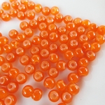 4ｍｍ　天然石ジェード(染め）　いくら風オレンジ　約100個入り　ラウンドビーズ　　BS776-B