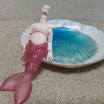 人魚S  透明人魚 ピンク 普通肌(ホワイティ寄り) 素体 オビツ11サイズ 