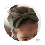 【TRES】カーキ  キッズサイズ リボンヘアバンド