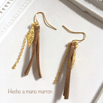 ひし形ゴールドとタッセルのピアス/イヤリング