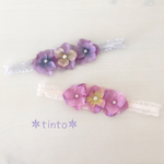 アーティシャルフラワー♡ベビー ヘアバンド＊お花＊新生児サイズも対応　ハーフバースデー　お宮参り　ひな祭り