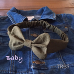 【TRES】カーキ  ベビーサイズ リボンヘアバンド