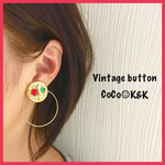 StoneVintage buttonフープ 2Wayピアス K&K❤︎69