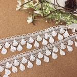 ＊再入荷＊綺麗 フリンジ ケミカルレース ブレード 白 BK170917 ハンドメイド 手芸 素材 材料 DIY