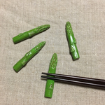 【陶器】アスパラの箸置き(2個セット)