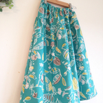 ＊sketched birds♪ティアードスカート(blue green)＊