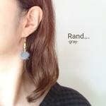 ファーボールの大人かわいいピアス&イヤリング ＊グレー