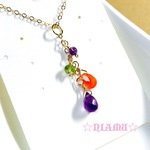 【ペンダントトップ】14kgf 宝石質天然石　ネックレスペンダント　ハンドメイド
