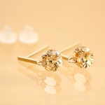 ＊14kgf＊煌めきゴールド＊バー&宝石＊ピアス【金】champagne gold cz＆gold stick earrings