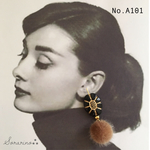 No.A101 ブラウンファー♥︎ アンティークピアス