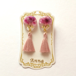 フリンジ×押し花ピアス・イヤリング