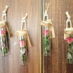 ピンクローズのボトルフラワー