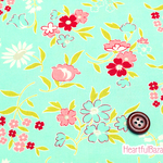 [生地/布/花柄]USAコットン moda Vintage Picnic アクア