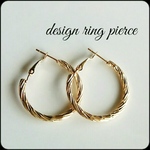 ~design ring pierce~ ゴールド デザイン ピアス イヤリング