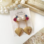 ゆらゆらゴールドハート♡colorful Swarovski